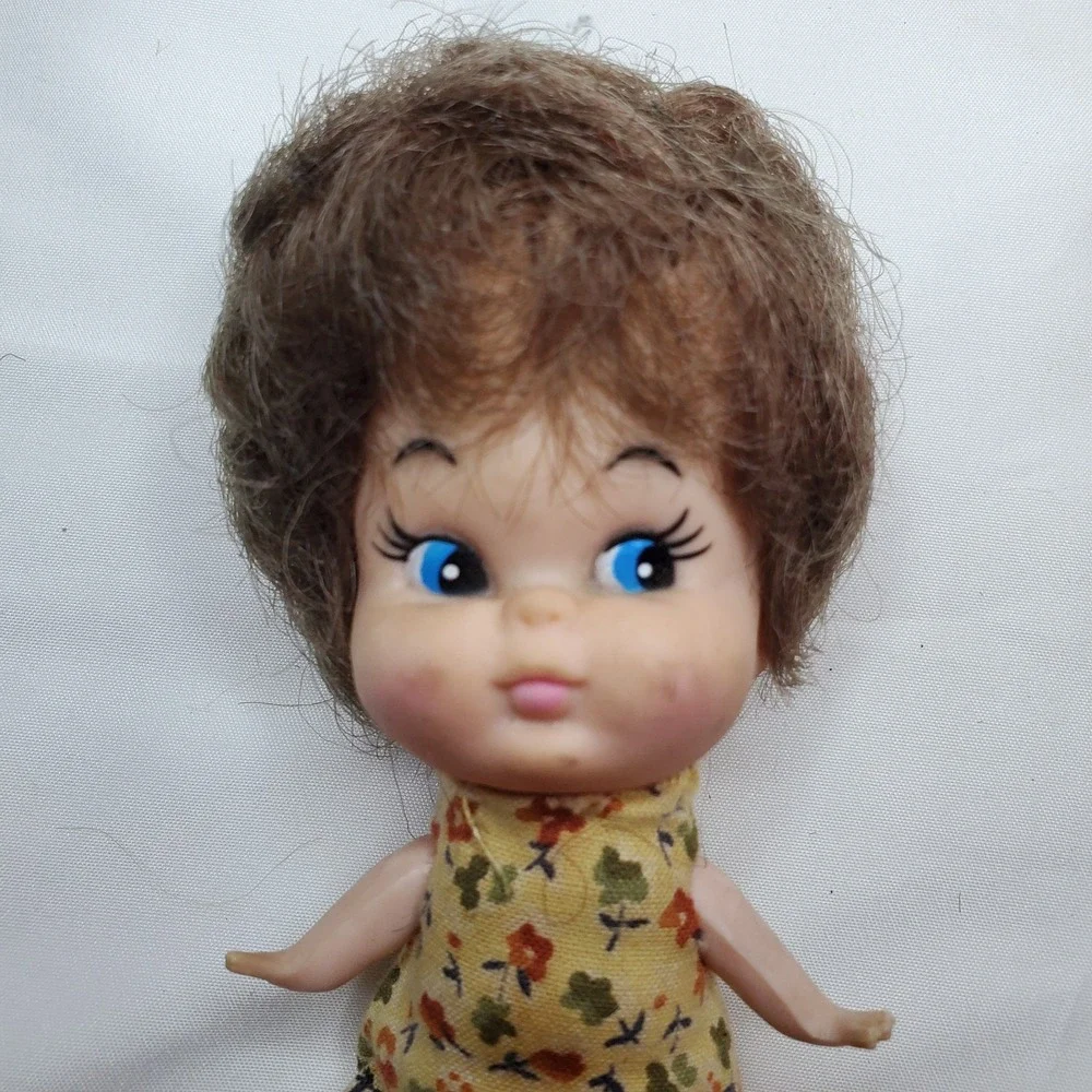 Vintage 1960s Sweet Suzie Doll Brunette‎ Dress Plastic Big Head